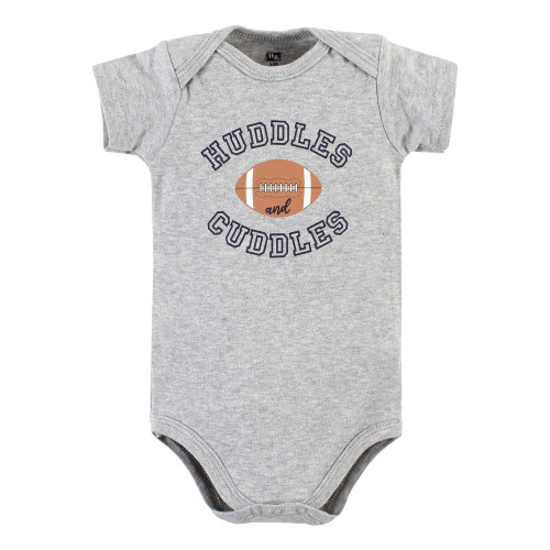Hudson Baby Cotton Bodysuit and Pant Set, Football Huddles Short-Sleeve