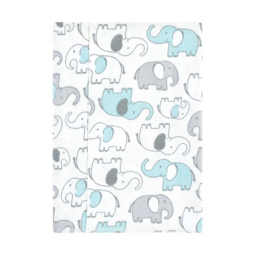 Hudson Baby Cotton Flannel Burp Cloths, Neutral New Elephant 4-Pack