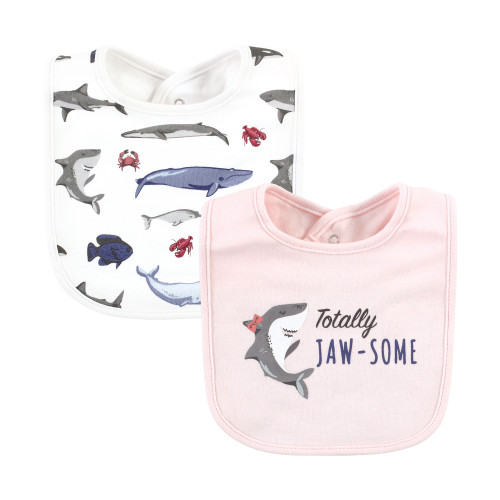 Hudson Baby Cotton Bibs, Girl Whale Shark