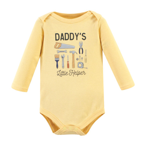Hudson Baby Cotton Long-Sleeve Bodysuits, Construction Work 3-Pack