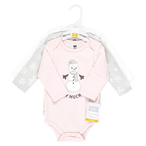 Hudson Baby Cotton Long-Sleeve Bodysuits, Snow Much Fun