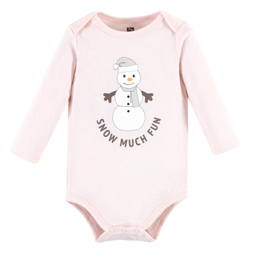 Hudson Baby Cotton Long-Sleeve Bodysuits, Snow Much Fun