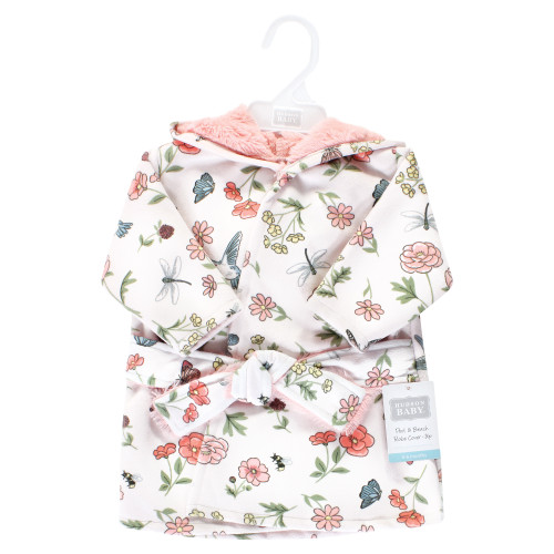 Hudson Baby Mink with Faux Fur Lining Pool and Beach Robe Cover-ups, Hummingbird Garden