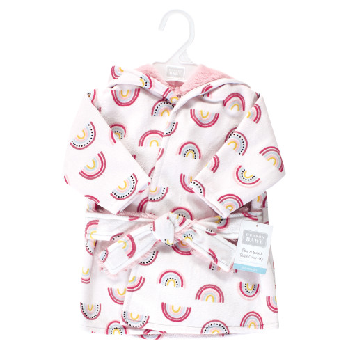 Hudson Baby Mink with Faux Fur Lining Pool and Beach Robe Cover-ups, Modern Rainbow