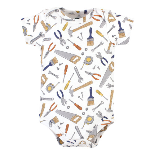 Hudson Baby Cotton Bodysuits, Construction Work 3 Pack