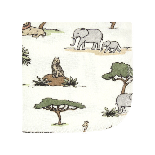 Hudson Baby Flannel Cotton Washcloths, Going On Safari 10Pk