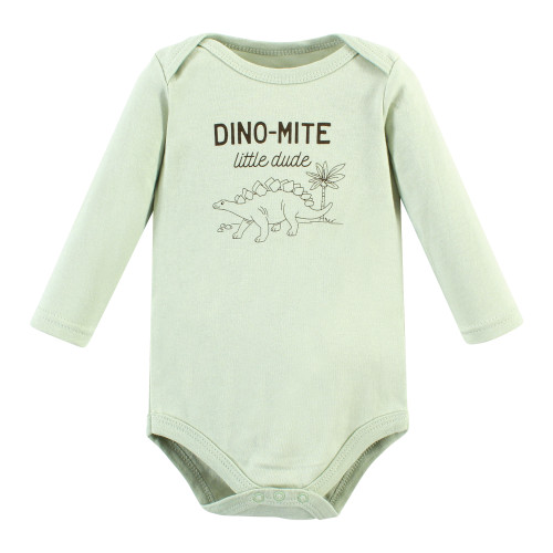 Hudson Baby Cotton Long-Sleeve Bodysuits, Dinosaur Adventures 5-Pack