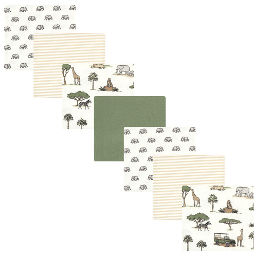 Hudson Baby Cotton Flannel Receiving Blankets Bundle, Going On Safari
