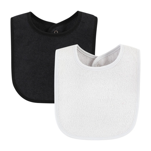 Hudson Baby Drooler Bib with Waterproof Lining, Pink Burgundy