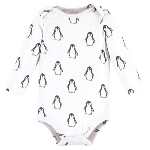 Hudson Baby Cotton Long-Sleeve Bodysuits, Just Chillin Penguin