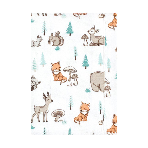 Hudson Baby Cotton Flannel Burp Cloths, Neutral Woodland Pals 7-Pack