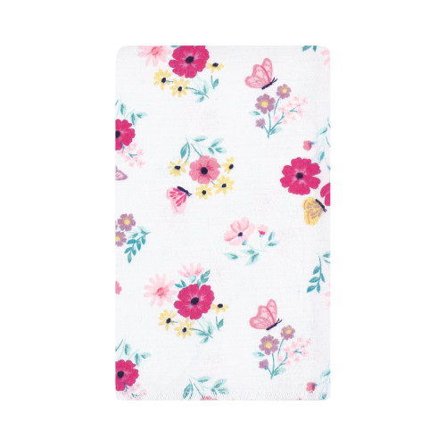 Hudson Baby Cotton Flannel Burp Cloths, Butterfly Floral 10-Pack