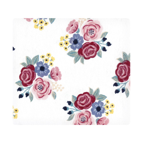 Hudson Baby Cotton Flannel Receiving Blankets, Blush Navy Floral