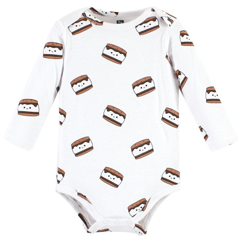 Hudson Baby Cotton Long-Sleeve Bodysuits, Hot Cocoa Vibes