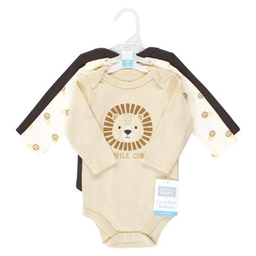 Hudson Baby Cotton Long-Sleeve Bodysuits, Brave Lion