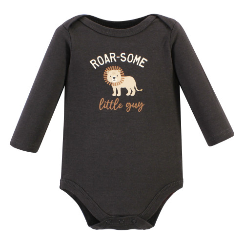 Hudson Baby Cotton Long-Sleeve Bodysuits, Brave Lion