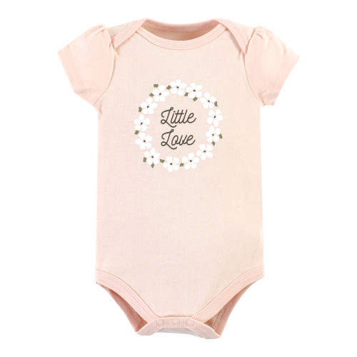 Hudson Baby Cotton Bodysuit and Pant Set, Sage Floral Wreath