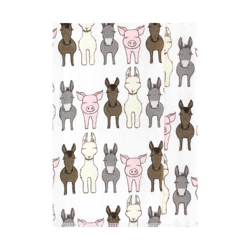 Hudson Baby Cotton Flannel Burp Cloths, Farm Friends Pink 4-Pack