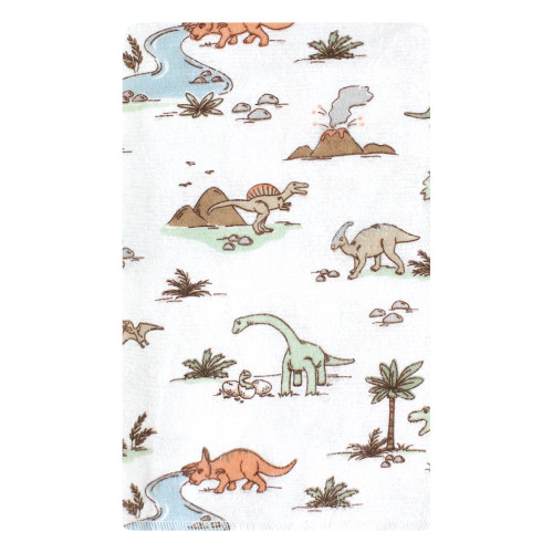Hudson Baby Cotton Flannel Burp Cloths, Dinosaur Adventures 10-Pack