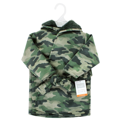 Hudson Baby Mink with Faux Fur Lining Pool and Beach Robe Cover-ups, Camo