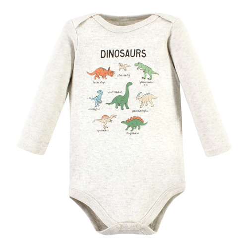 Hudson Baby Cotton Long-Sleeve Bodysuits, Dinosaur Adventures 3-Pack