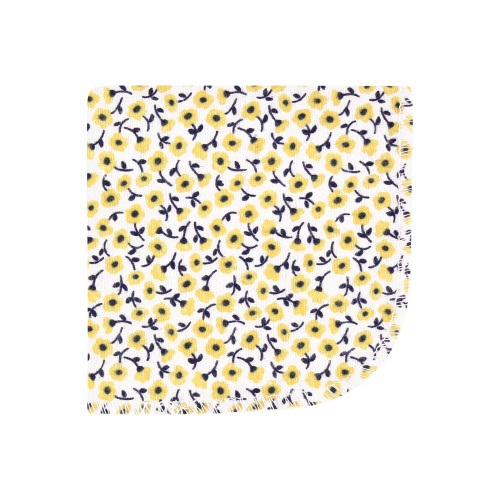 Hudson Baby Flannel Cotton Washcloths, Blush Navy Floral 12Pk