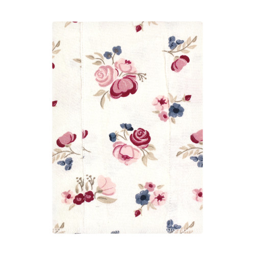 Hudson Baby Cotton Flannel Burp Cloths, Dusty Rose Floral 4-Pack