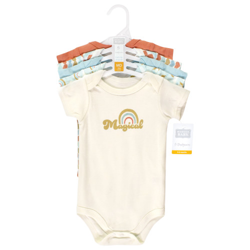 Hudson Baby Cotton Bodysuits, Magical Rainbow 5-Pack