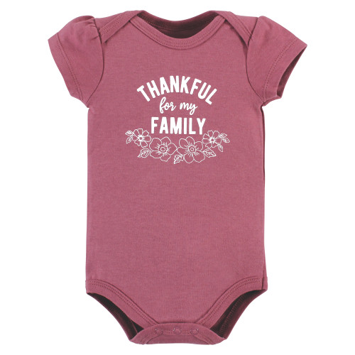 Hudson Baby Cotton Bodysuits, Thankful Floral