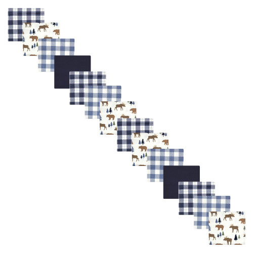 Hudson Baby Cotton Flannel Receiving Blankets Bundle Set, Moose Bear