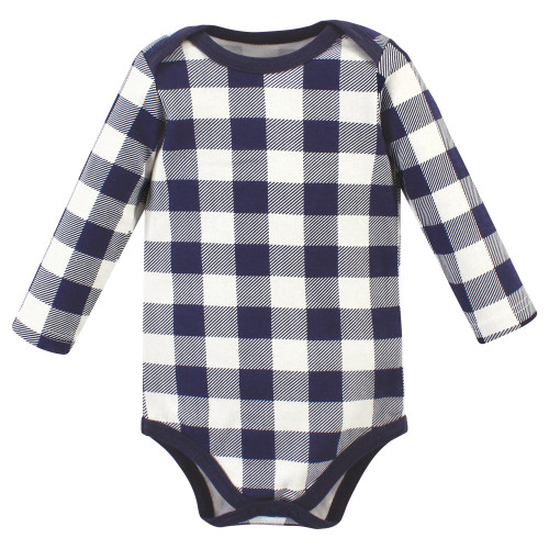 Hudson Baby Cotton Long-Sleeve Bodysuits, Brown Navy Mamas Boy 3-Pack