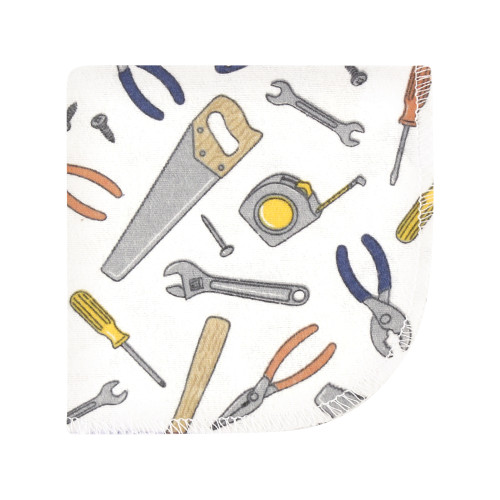 Hudson Baby Flannel Cotton Washcloths, Construction Work 10Pk