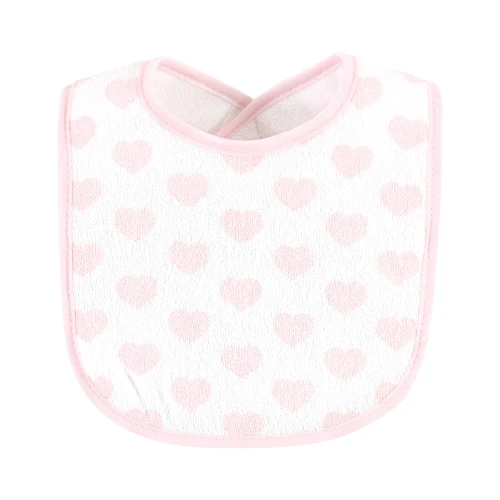 Hudson Baby Cotton Terry Drooler Bibs with Fiber Filling, Heaven Sent Heart Arrow