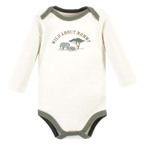 Hudson Baby Cotton Long-Sleeve Bodysuits, Going On Safari 3-Pack
