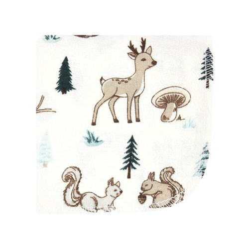 Hudson Baby Flannel Cotton Washcloths, Boy Woodland Pals 12Pk