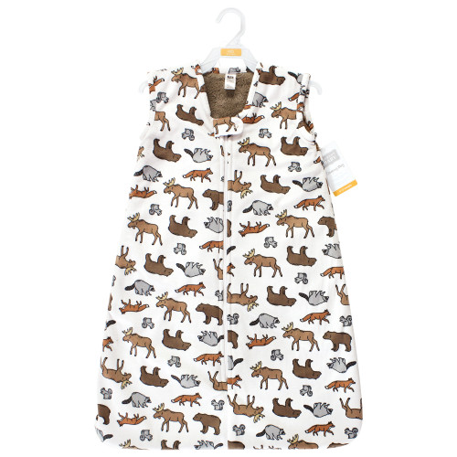 Hudson Baby Plush Faux Fur Sleeping Bag, Wearable Blanket, Animal Adventure