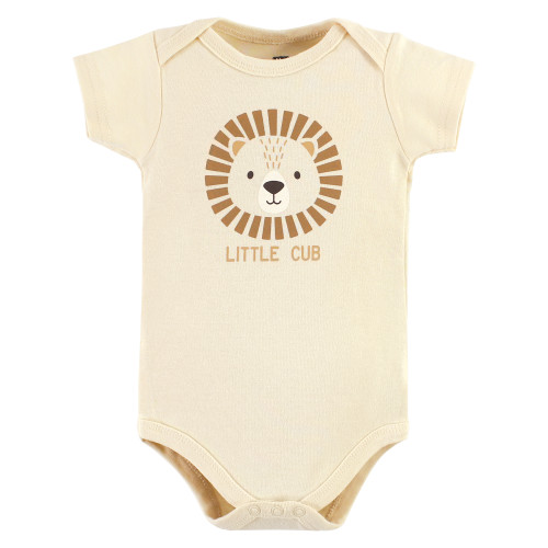 Hudson Baby Cotton Bodysuits, Brave Lion 3 Pack