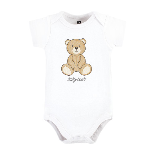 Hudson Baby Cotton Bodysuits, Teddy Bears 5-Pack