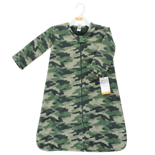 Hudson Baby Long Sleeve Plush Faux Fur Sleeping Bag, Wearable Blanket, Camo