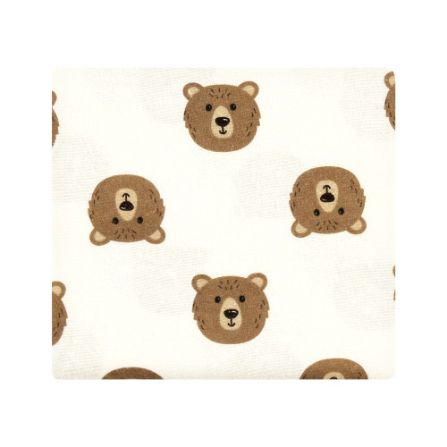 Hudson Baby Cotton Flannel Receiving Blankets Bundle, Brown Bear