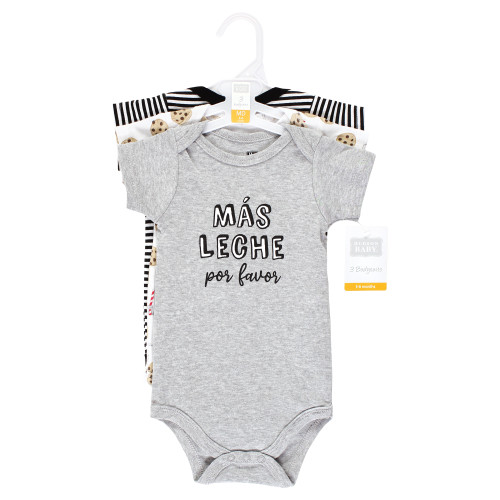Hudson Baby Cotton Bodysuits, Leche Por Favor