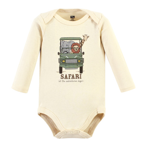 Hudson Baby Cotton Bodysuit and Pant Set, Going On Safari Long Sleeve