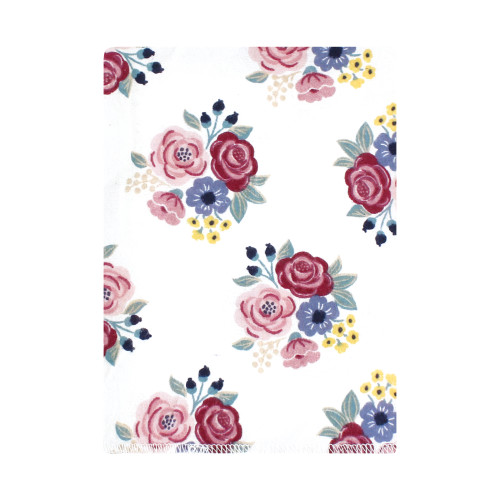 Hudson Baby Cotton Flannel Burp Cloths Bundle, Blush Navy Floral