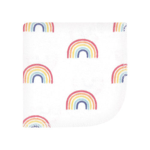 Hudson Baby Flannel Cotton Washcloths, Creative Rainbow 10Pk