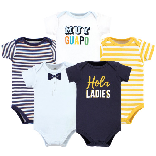 Hudson Baby Cotton Bodysuits, Hola Ladies 5-Pack
