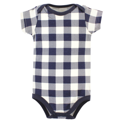 Hudson Baby Cotton Bodysuits, Brown Navy Mamas Boy 3-Pack
