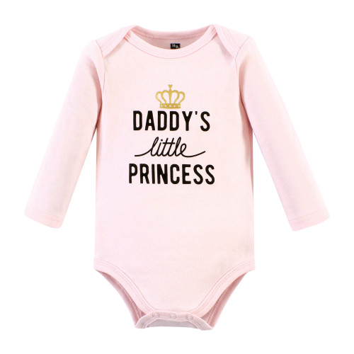 Hudson Baby Cotton Long-Sleeve Bodysuits 3-Pack, Daddys Little Princess