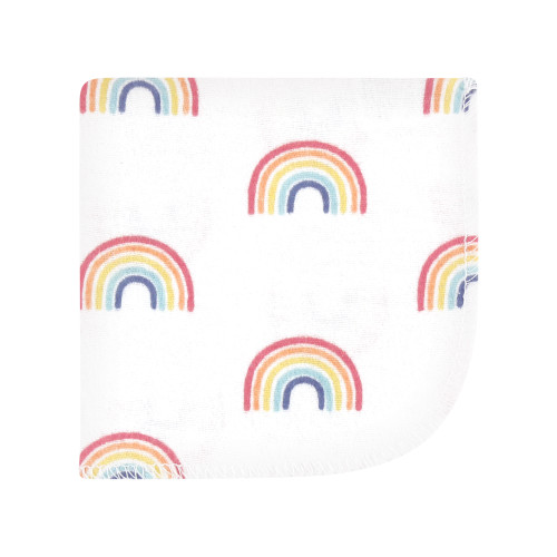 Hudson Baby Flannel Cotton Washcloths, Creative Rainbow 12Pk