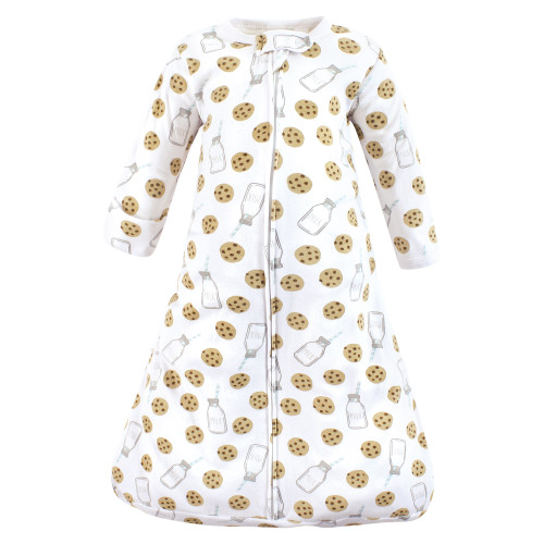 Hudson Baby Cotton Long-Sleeve Wearable Sleeping Bag, Sack, Blanket, Mint Milk Cookies Long Sleeve