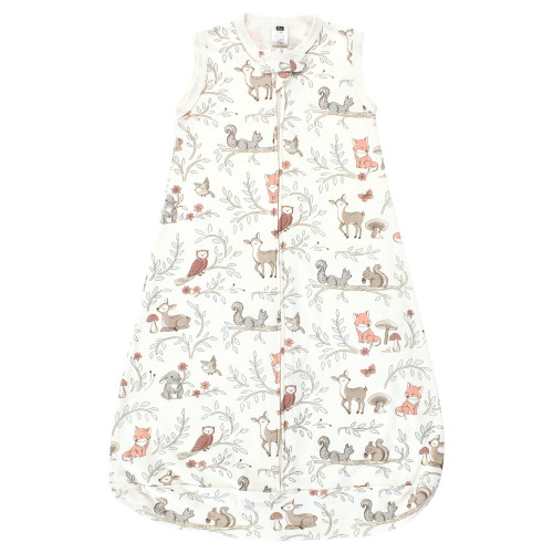 Hudson Baby Cotton Long-Sleeve Wearable Sleeping Bag, Sack, Blanket, Girl Woodland Pals Sleeveless